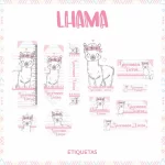 Etiqueta Escolar Lhama Para Imprimir