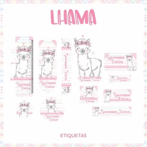 Etiqueta Escolar Lhama Para Imprimir – etiquetas escolares para material personalizadas com tema Lhama.
