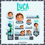 Etiqueta Escolar Luca Disney Png e Pdf