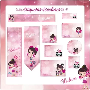 Etiqueta Escolar Luluca Silhouette Studio para imprimir – etiquetas escolares para material personalizadas com tema Luluca.