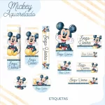 Etiqueta Escolar Mickey Pdf e Png