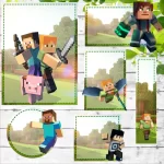 Etiqueta Escolar Minecraft Silhouette Studio