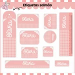 Etiqueta Escolar Neutro Salmão