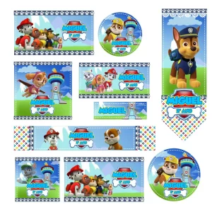 Etiqueta Escolar Patrulha Canina para imprimir – etiquetas escolares personalizadas com tema Patrulha Canina.