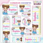 Etiqueta Escolar Personalizada Menina