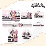 Etiqueta Escolar Personalizada Minnie Rosa