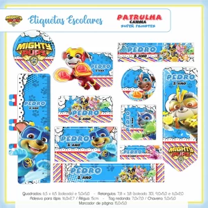 Etiqueta Escolar Personalizada Patrulha Canina para imprimir – etiquetas escolares com tema da Patrulha Canina.