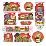 Etiqueta Escolar Personalizada Vingadores