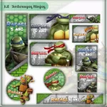 Etiqueta Escolar Tartaruga Ninja