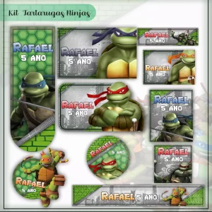 Etiqueta Escolar Tartaruga Ninja para imprimir – etiquetas escolares personalizadas com tema Tartaruga Ninja.