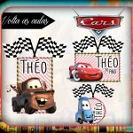 Etiqueta Escolar Tema Carros Studio e Png