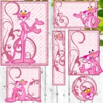 Etiqueta Pantera Cor de Rosa Silhouette Studio