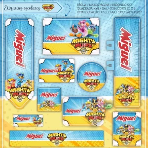 Etiqueta Patrulha Canina para imprimir – etiquetas escolares personalizadas com tema Patrulha Canina.