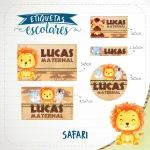 Etiquetas Escolares Personalizadas Safari