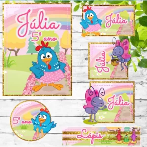 Etiquetas Galinha Pintadinha para imprimir – etiquetas escolares personalizadas com tema Galinha Pintadinha.