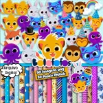 Kit Digital Scrapbook Cliparts Bolofofos
