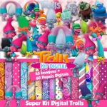 Kit Digital Scrapbook e Cliparts Trolls