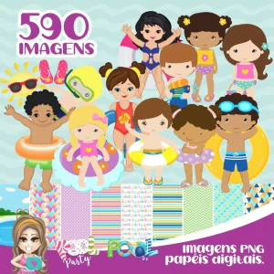 Kit Scrapbook Cliparts Pool Party