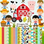 Kit Scrapbook e Cliparts Fazendinha