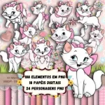 Kit Scrapbook e Cliparts Gata Marie