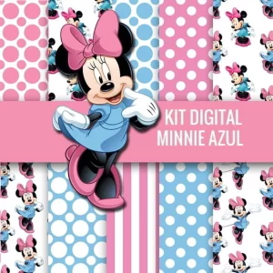 Kit Scrapbook e Cliparts Minnie Azul
