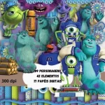 Kit Scrapbook e Cliparts Monstros SA