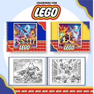 Livro de colorir Lego para imprimir, desenhos de blocos e personagens estilo Lego