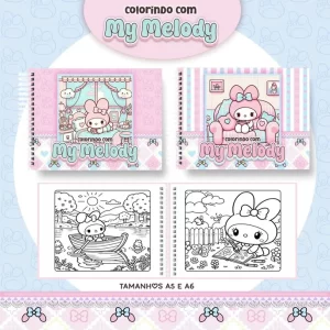 Livro de colorir My Melody para imprimir, desenhos fofos da personagem Sanrio