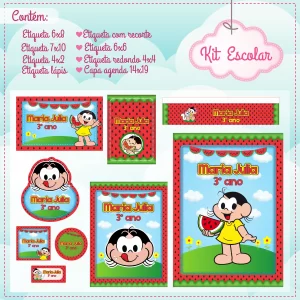 Etiqueta Escolar Magali para imprimir PNG e PDF – etiquetas escolares para material personalizadas com tema Magali.