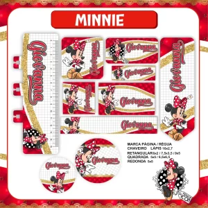 Etiqueta Escolar Minnie para imprimir – etiquetas escolares personalizadas com tema da Minnie Mouse.