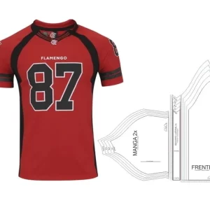 Molde digital de camiseta de futebol raglan para imprimir e costurar