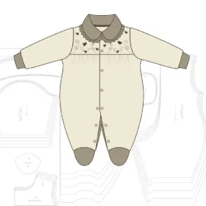 Molde Macacão Frente Franzida Bebê