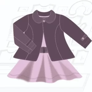 Molde Vestido Com Casaco Infantil