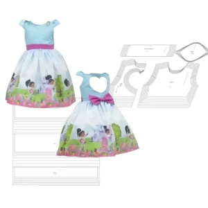 Molde Vestido Costas Coração Infantil