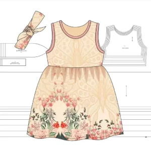 Molde Vestido De Malha Com Viés Infantil