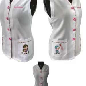 Molde digital PDF de jaleco para professora, arquivo de costura para impressão.