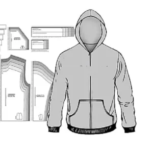 Molde de Moletom Canguru Masculino