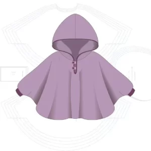 Molde de Poncho Com Capuz Para Bebe