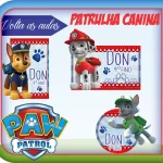 Etiqueta Escolar Patrulha Canina Studio, Png e Pdf