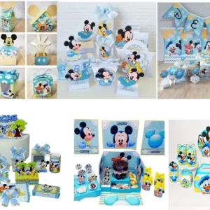 Pack de arquivos de corte Mickey Baby voltado para decoração e impressão.