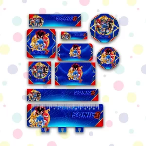 Arquivo Caderno Etiqueta Escolar Sonic para imprimir – etiquetas escolares para material personalizadas com tema Sonic.