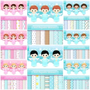 Scrapbook e Cliparts Batizado Anjinhos