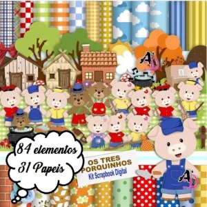 Scrapbook e Cliparts Os Três Porquinhos