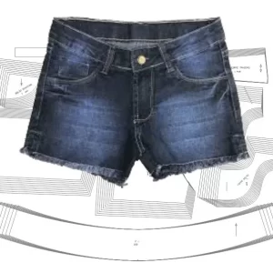 Molde Short Jeans Feminino Infantil