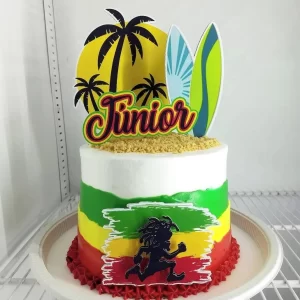 Topo de Bolo Reggae Silhouette Studio para festa temática