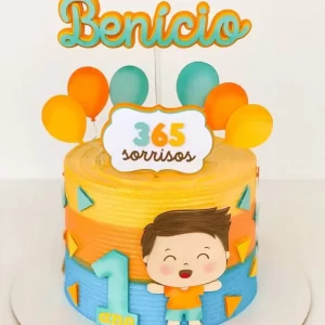 Topo de Bolo 365 Dias Silhouette Studio para festa infantil temática