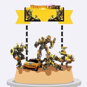 Topo de Bolo Bumblebee Silhouette Studio para festa infantil temática