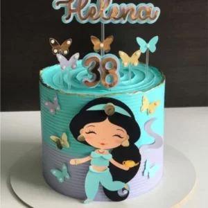 Topo de Bolo Jasmine Silhouette Studio para festa infantil temática