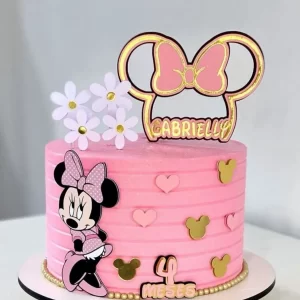 Topo de Bolo Minnie Margaridas Silhouette Studio para decoração infantil