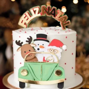 Topo de Bolo Natal Fusca Studio arquivo digital para festas natalinas